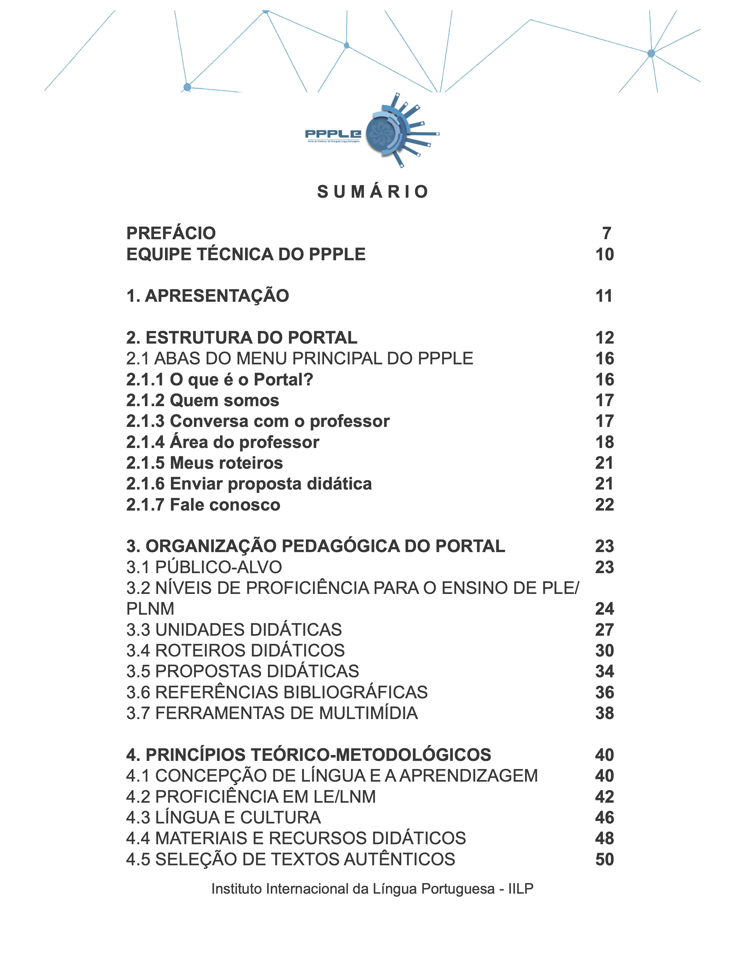 Sumário do manual
